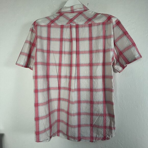 Levi's Mens White Plaid Short-Sleeve Button-Down Shirt XL Cotton Blend Casual - Picture 2 of 7